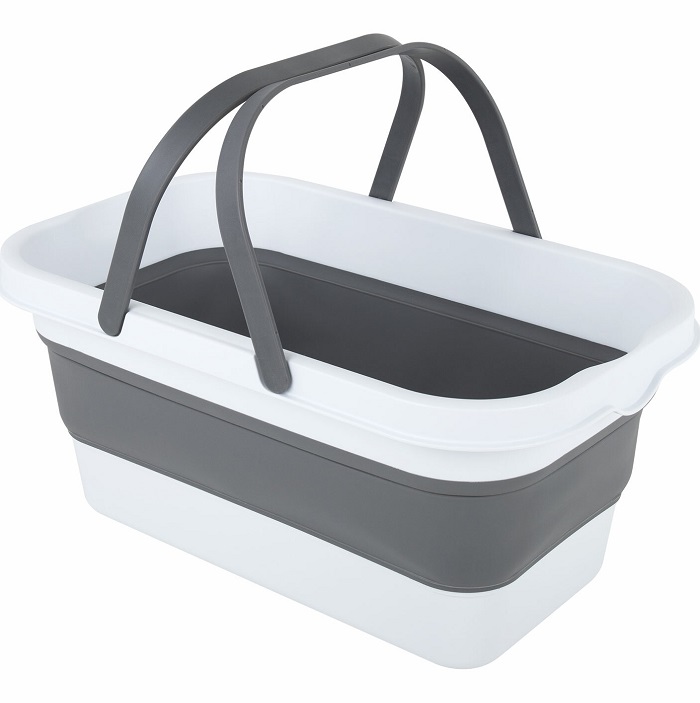 Таз складной силиконовый 16 литров с складными ручками 47х28см для дома и дачи, LAIMA Home, 608671