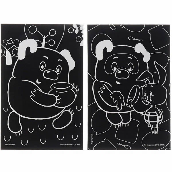 Гравюра детская, 2 штуки, со стекой, Винни-Пух 10340813