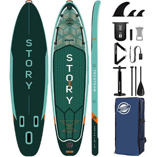 Сапборд TECH TEAM Story Emerald/Изумрудный 350x86x15 см