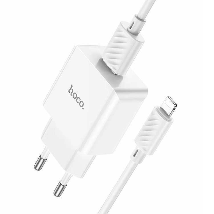 Сетевое ЗУ 1USB 2.1A HOCO C106A Leisure, Lightning, белый