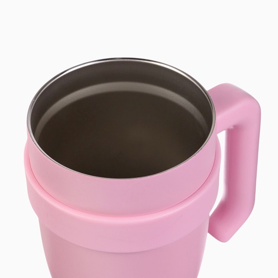 Термокружка, 900 мл, с трубочкой, нержавеющая сталь, розовая 10795128