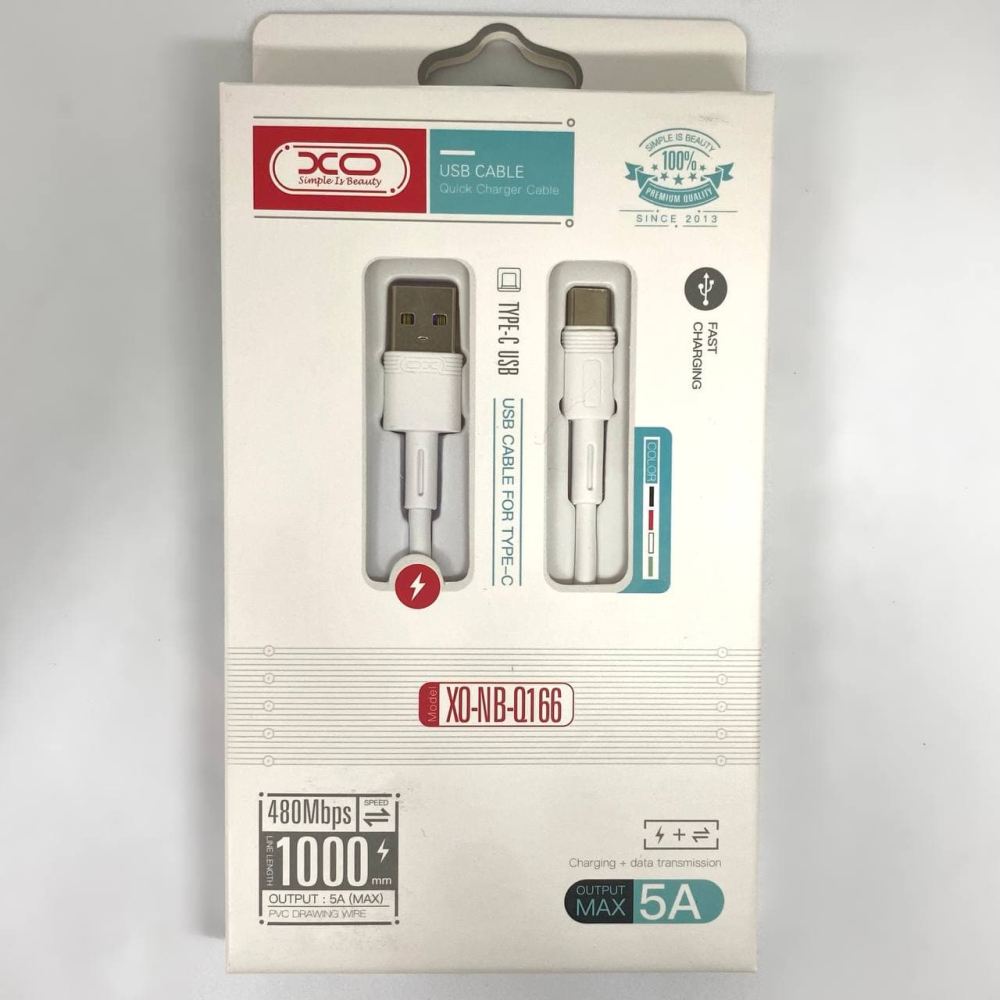 Кабель USB <--> Type-C  1.0м XO NB-Q166 белый
