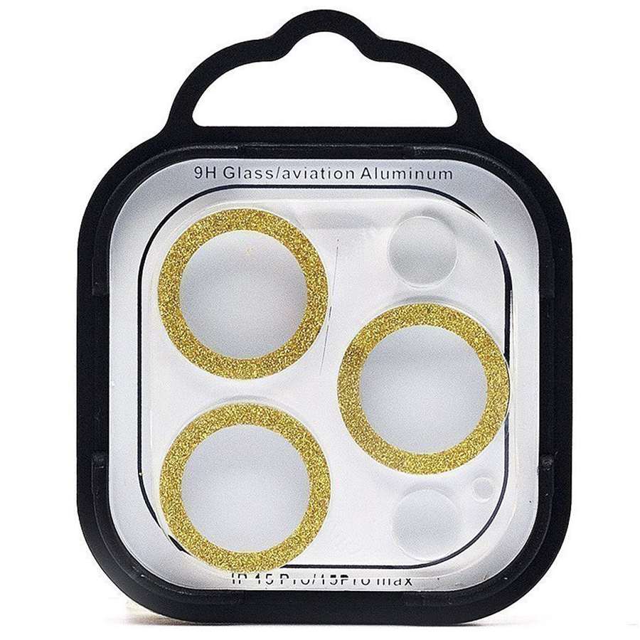 Противоударное стекло для камеры СG06 для iPhone 15 Pro/15 Pro Max (gold)