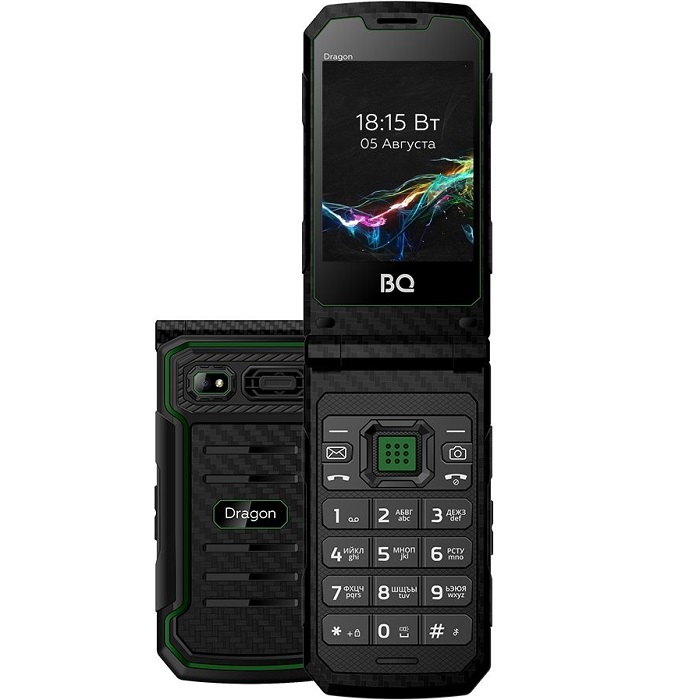 Телефон BQ 2822 Dragon Black+Green