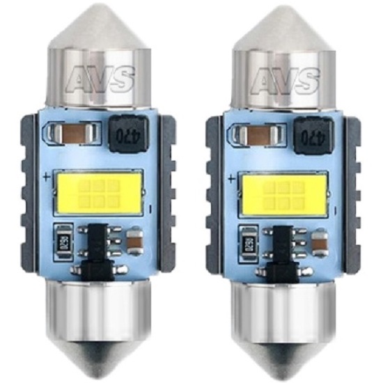Лампа светодиодная AVS SV054 T11/белый/ (SV8,5) series PRO light CANBUS CSP 3570 31мм 12-24V., блистер 2 шт