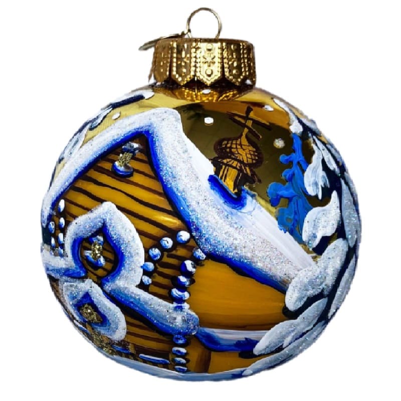 Шар "Заснеженная церквушка", серия "ВС", 100мм, в подарочной упаковке КУ-100-244079