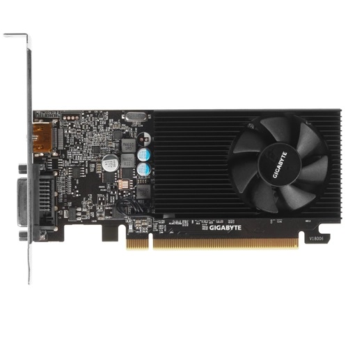 Видеокарта GIGABYTE GT1030 GV-N1030D4-2GL NVidia GeForce, 2Gb DDR4/64-bit, PCI-Ex16 3.0, DVI-Dx1, HDMI2.0bx1, LP, 2-slot cooler, Retail