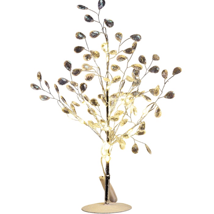 Светодиодный куст «Лепестки» 35×26×3 см, 10 LED, постоянное свечение, от батареек CR2032×2 (в комплекте), свечение тёплое белое