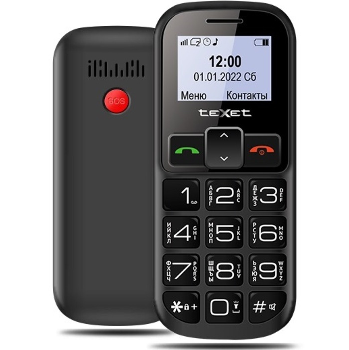 Телефон TEXET TM-B322 черный-красный УЦЕНКА