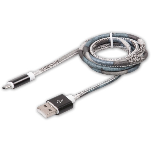 Кабель USB <--> microUSB  1.0м RITMIX RCC-412 коричневый, оплетка из экокожи