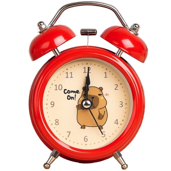 Часы-будильник «Capybara, come on», red (12,5х9 см)