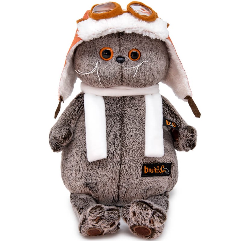 Мягкая игрушка Басик в шлеме и шарфе, 25см, (Ks25-009)