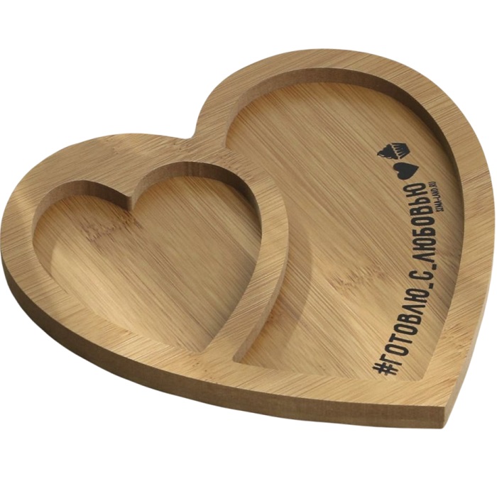 Менажница деревянная Дорого внимание «Готовлю с любовью», 19 х 17,5 см