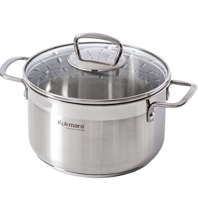Кастрюля 3.5л KUKMARA ORN-CA3520G линии "ORION" со стеклянной крышкой