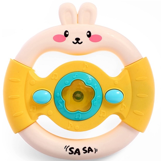 Музыкальный руль «Малыш зайчик», жёлтый 10804208