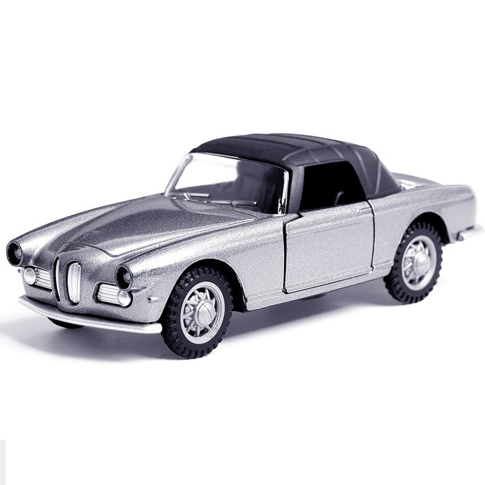 Машина металлическая «Ретро», 1:32, инерционная, открываются двери, цвет серый 10292551