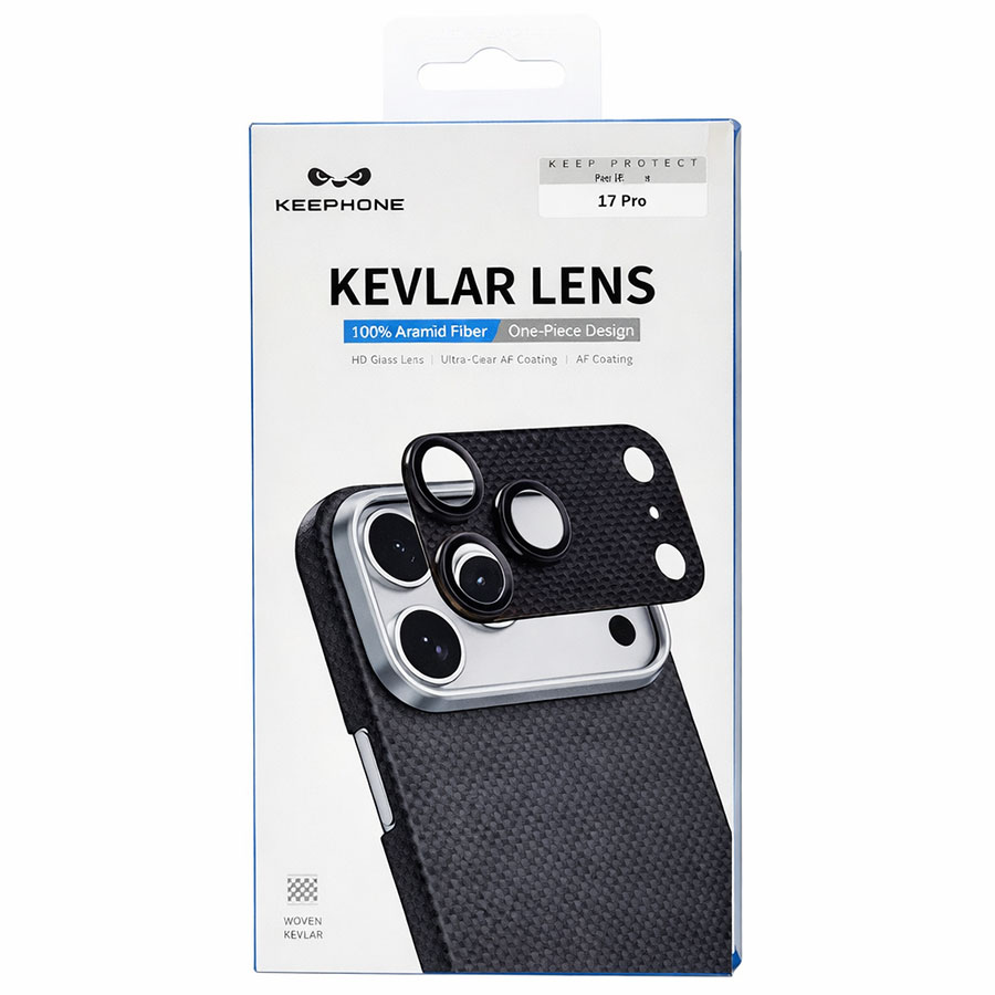Противоударное стекло для камеры KEEPHONE KEVILAR LENS для iPhone 17 PRO, DESERT BLACK