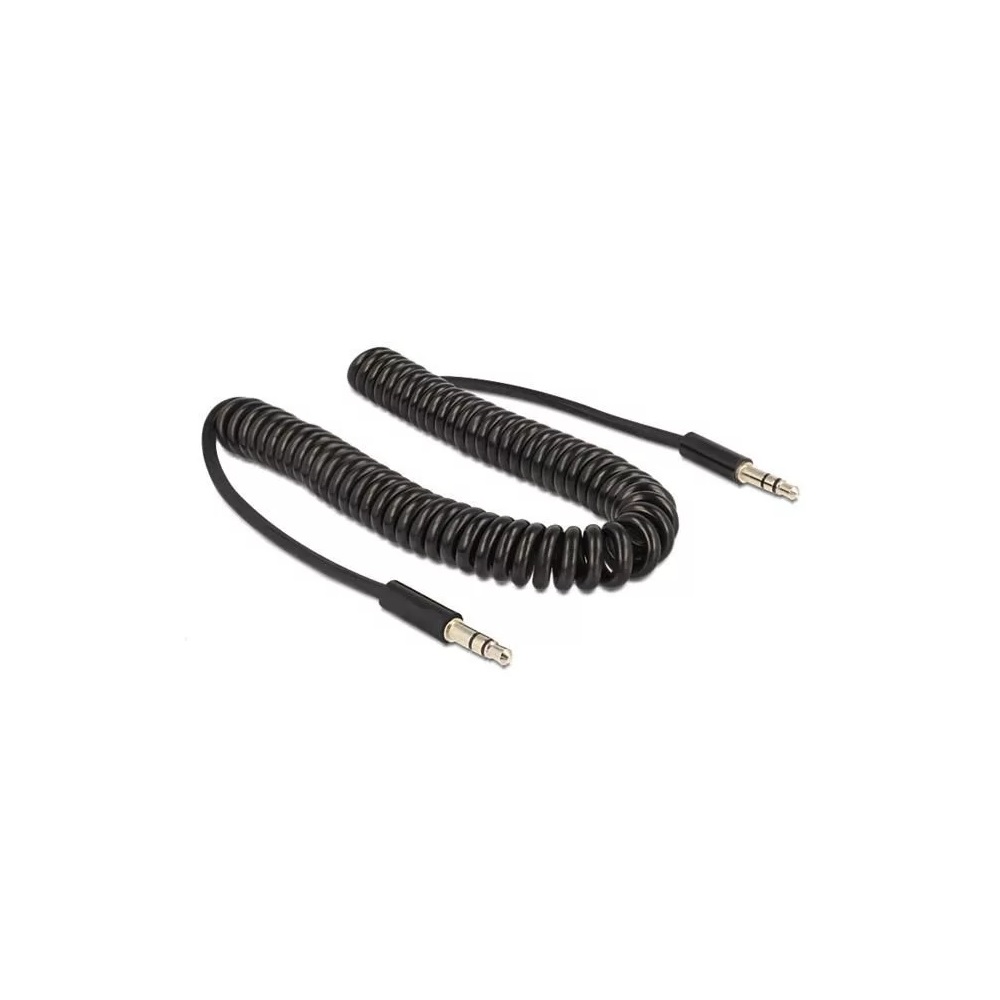 Кабель Jack 3.5 <--> Jack 3.5  1.0м FAISON FS-K-478, SONDER черный, пружинка