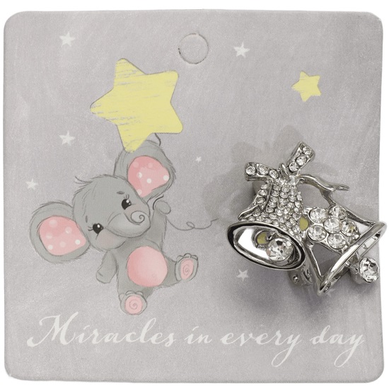 Брошь "Колокольчики", цвет белый в серебре