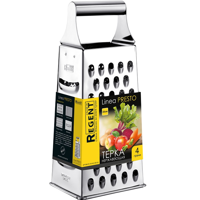 Терка REGENT Linea PRESTO 93-AC-GR-33, нерж. четырехгранная 25 см