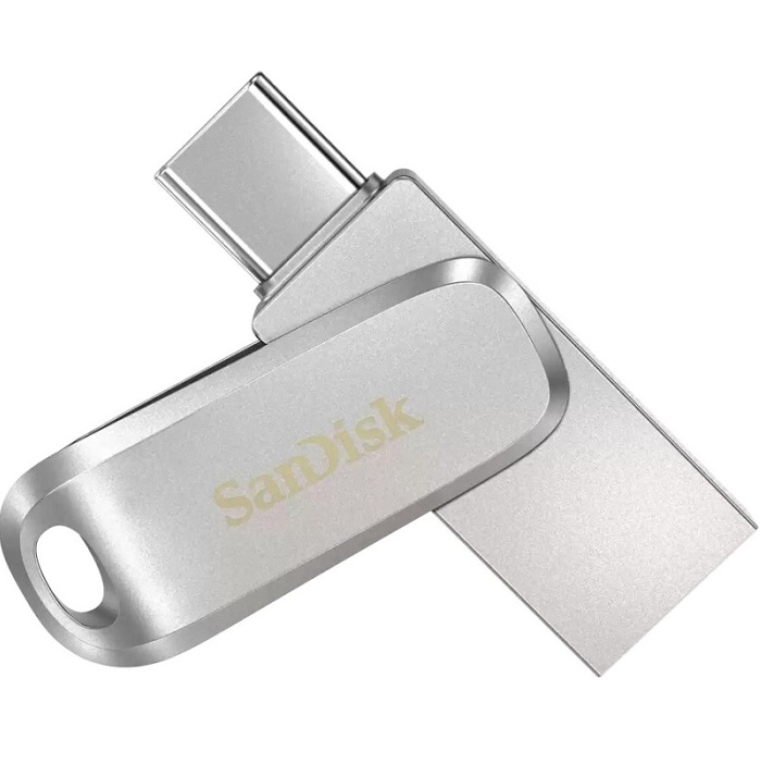 USB 64Gb SanDisk Ultra Dual Drice Luxe, металл, серебряный (SDDDC4-064G-G46) USB 3.1
