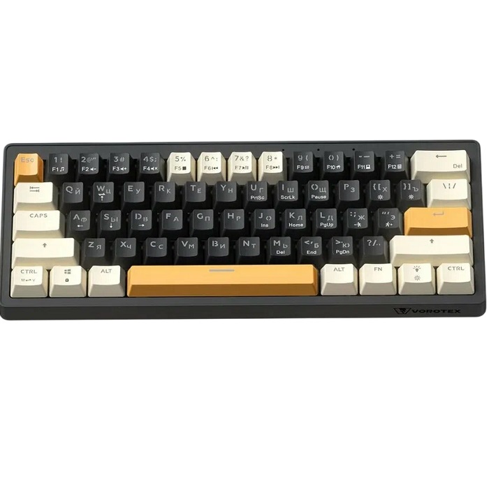 Клавиатура VOROTEX K610 Light Red Switch, серый/бежевый