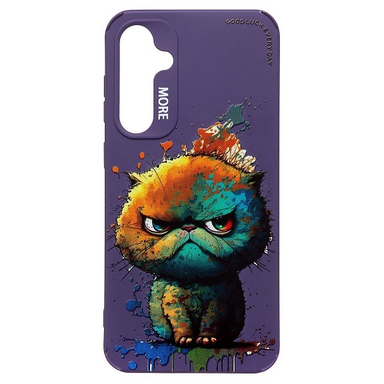 Задняя накладка SC335 для Samsung Galaxy S23 FE  (кот) (violet) (227153)