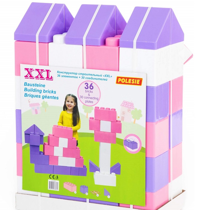 Конструктор строительный ПОЛЕСЬЕ "XXL", 36 эл + соединитель 30 эл 68064