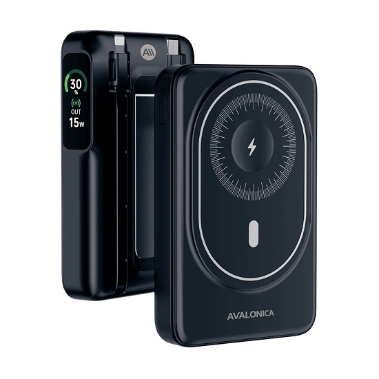 Внешний аккумулятор Avalonica, 10000 мАч, MagSafe, Type-C, черный (AVA-PWB-004 black)
