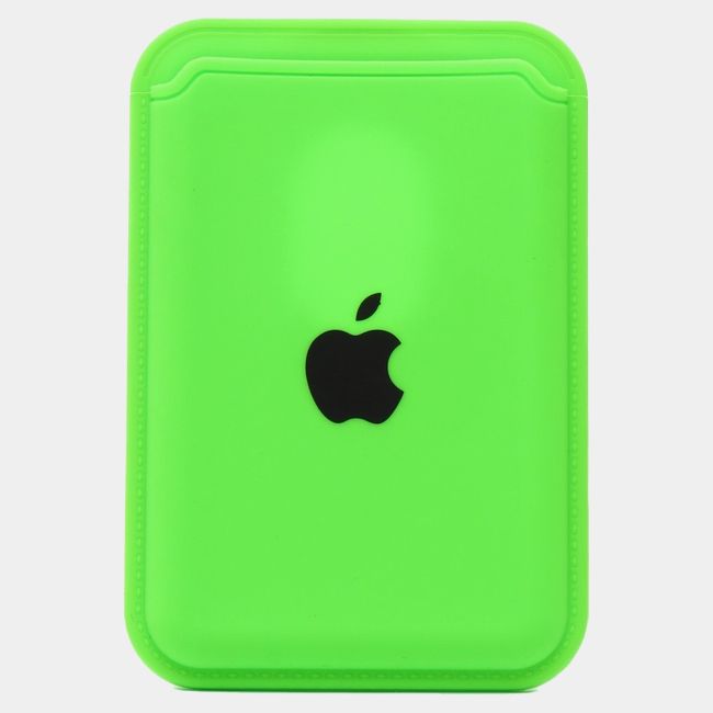 Кошелек для карт iPhone Silicone Wallet MagSafe с лого (№9 Салатовый)