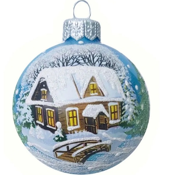 Шар "Пейзаж 1", 65 мм., без упаковки, мультицвет, КР-65-192163