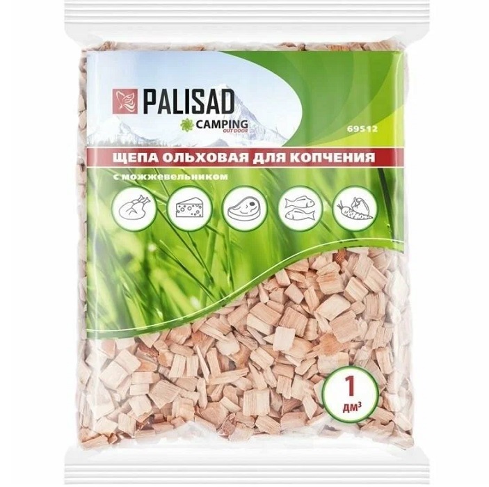 Щепа ольховая с можжевельником для копчения, Россия Camping// Palisad 69512