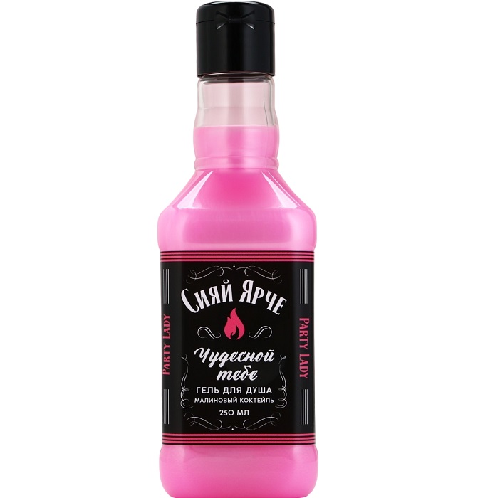 Гель для душа во флаконе виски Party Lady, 250 мл, аромат малинового коктейля 7857749