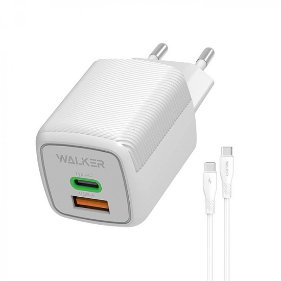 Сетевой ЗУ 1USB/1Type-C WALKER WH-73 белое, Type-C-Type-C, 45Вт