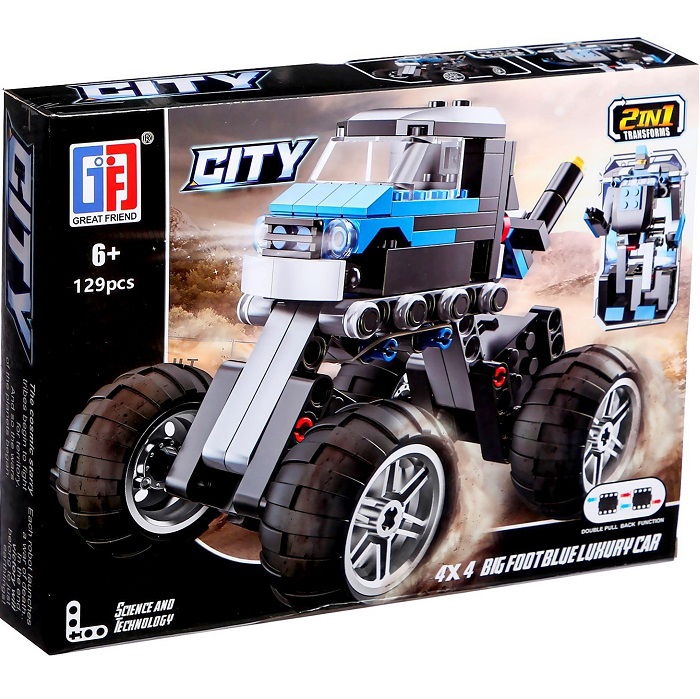 Конструктор инерционный «Внедорожник», 2 варианта сборки, 129 д 9319665