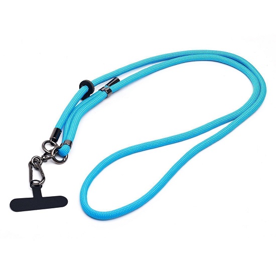 Шнурок текстильный на шею регулируемый (blue) (231957)