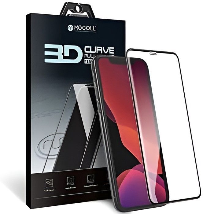Противоударное стекло 2.5D MOCOLL для iPhone 14 Pro матовое черное