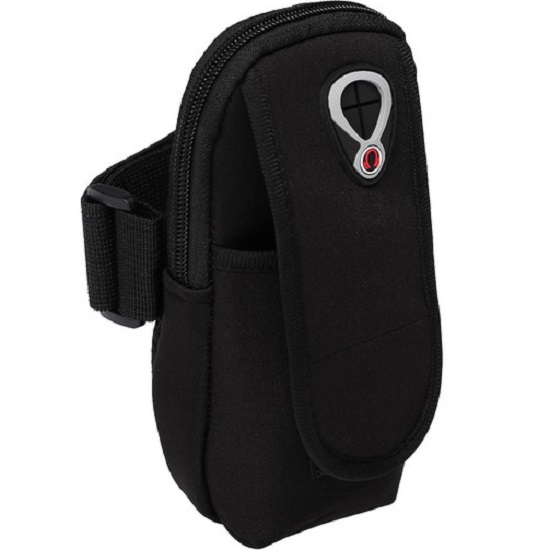 Чехол для сотового телефона на руку LuazON, выход для наушников, 2 отсека, чёрный   3916214