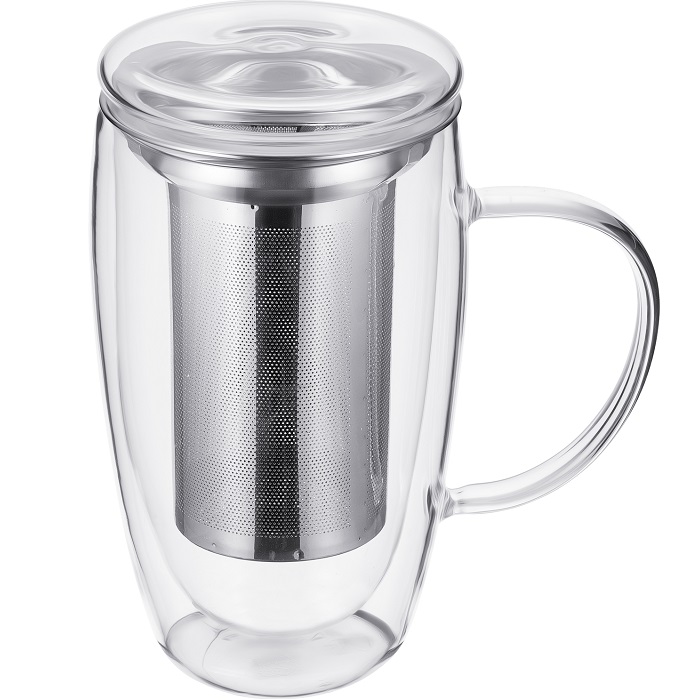 Кружка REGENT Linea FRANCO 93-FR-BR-01-450 , 450 мл, с ситом для заваривания и стекл.крышкой