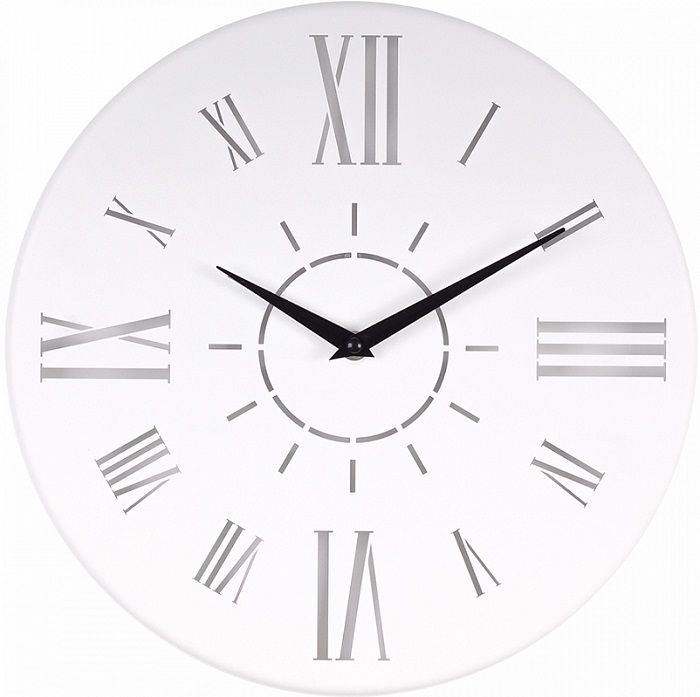 Часы настенные РУБИН "Классика", из металла, d=32 см, белый (3231-001)