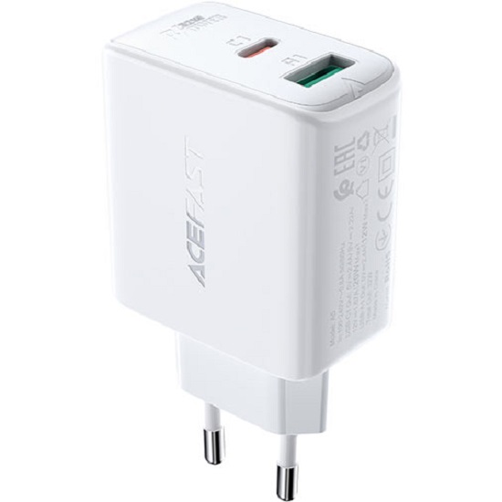 Сетевое ЗУ 1USB/1Type-C ACEFAST A5, белый, 32Вт (6974316280125)