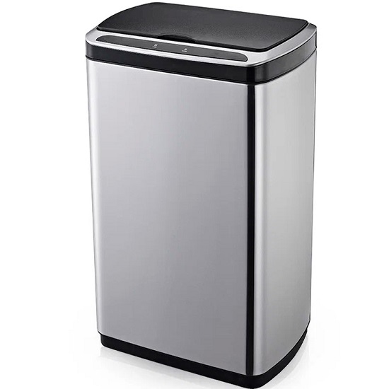 Сенсорное мусорное ведро Kitchen Joy, на 50л (KJ-JAH5112-50L) Silver, из нержавеющей стали с крышкой