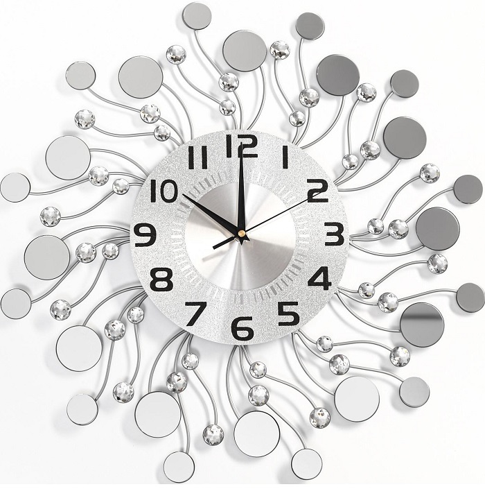 Часы настенные, серия: Ажур, "Стеклянные капли", плавный ход, d-49 см, циферблат 22 см 2604735