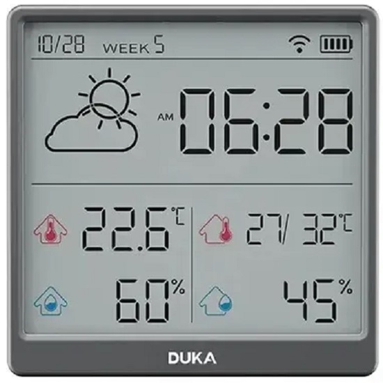 Метеостанция ATuMan Duka TH3 Grey EU