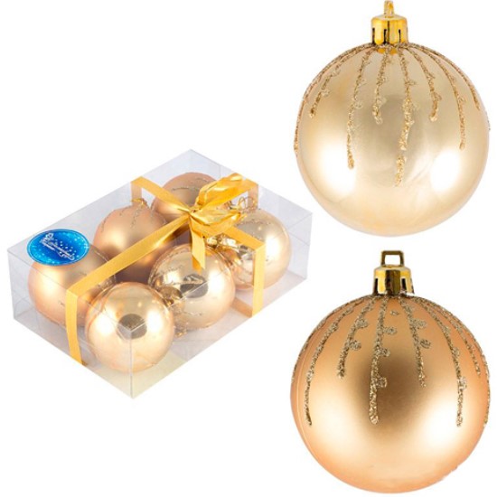 Набор шаров "Классика" (6шт), размер 6см, цвет золото арт.007492