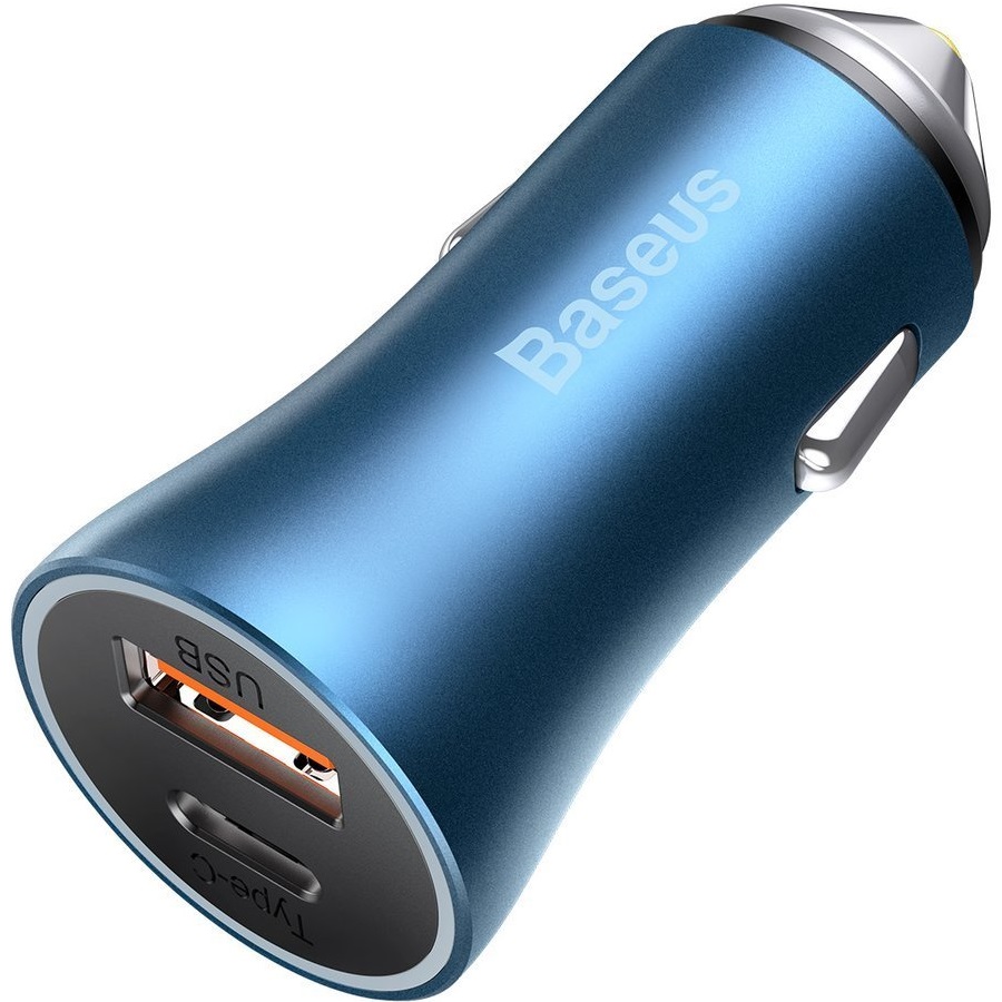 Авто ЗУ 2USB 5A BASEUS синий, USB <--> Type-C, 40W (TZCCJD-A0G)
