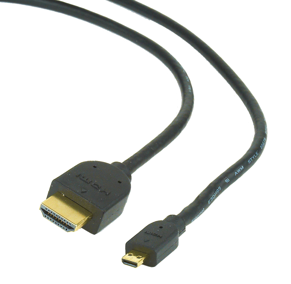Кабель HDMI <--> microHDMI  1.8м GEMBIRD CC-HDMID-6, ver.1.3 черный, пакет