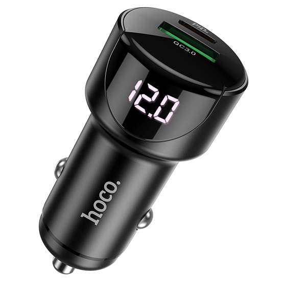 Авто ЗУ 1USB/1Type-C HOCO Z42, серый