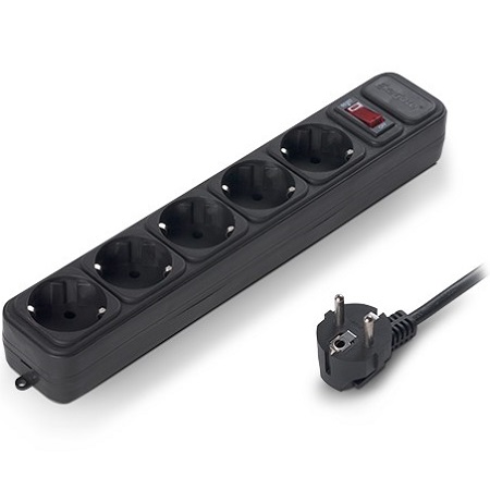 Сетевой фильтр  3.0м EXEGATE SP-5-3B, 5 розеток, евровилка, черный