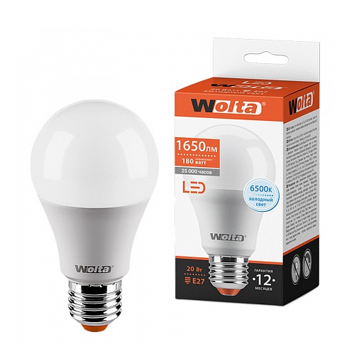 Лампа светодиодная WOLTA A65 20W/6500К/Е27 (25W65BL20E27)